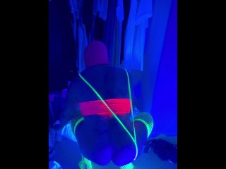 Neon rave party by myself. Blacklight anal fun with toys while rolling on molly