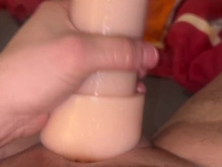 WHILE SHE IS AT WORK I FUCK THE TOY AND CUM