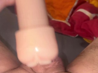 WHILE SHE IS AT WORK I FUCK THE TOY AND CUM