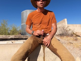 Fountains of piss while working in the Arizona desert