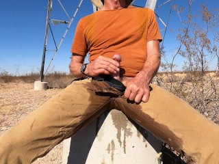 Fountains of piss while working in the Arizona desert