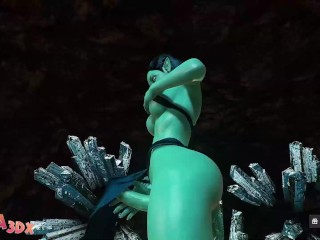 Futa3dX - LARA CROFT Stumbles Into Big Dicked Futa Cave Troll's Threesome