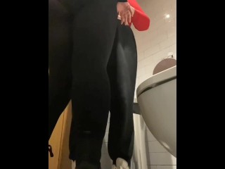 Lesbian MISTRESS FUCKS HARD Straight Girl in PUBLIC TOILET