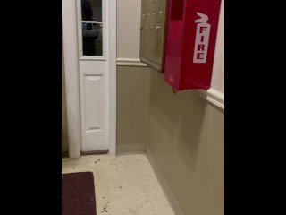 (Naughty Pee) Public Carpet Door Mat Gets Drenched with Piss