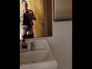 Milf Exposes Herself and Masturbates with the door open at Work