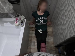 Stepbrother jego Cock in my DIRTY Workout Sock and cum on leggins