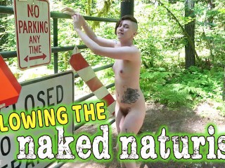 A nude walk in the forest / nudist