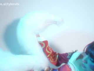 Ahri from League of legends blowjob and facial