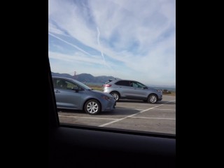 Risky Car BJ in SF leads to a public Cum walk