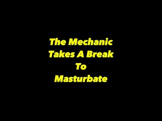 The Mechanic Takes A Break To Masturbate While Under The UTV & Shoots A Big Load Of Cum