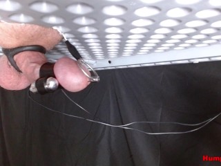 On my milking table performing painful pleasurable electro shock torture on my dick!