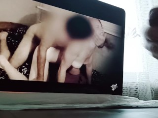 Watching my own video with my girlfriend turns me on and I decide to Jerk off
