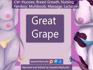 [Audio] Femboy Hucow Grows Multibreasts For Grape Breastmilk Femboy/F/F