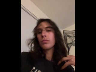 horny tgirl masturbates on her friends couch while shes away