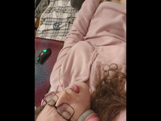 Big tits in a fleece sweater WET magic wand