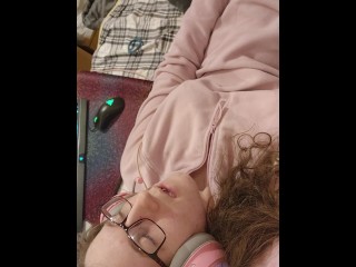 Big tits in a fleece sweater WET magic wand