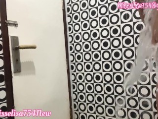 CUTE DIAPER GIRL GET WET IN SHOWER AND PEE IN DIAPER, DIAPER FETISH,PEE FETISH