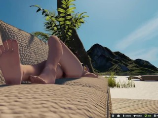 Nude beach, topless dancing and swimming!