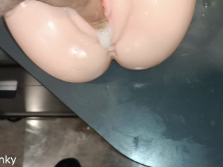 Fucking and cumming inside my new pussy toy