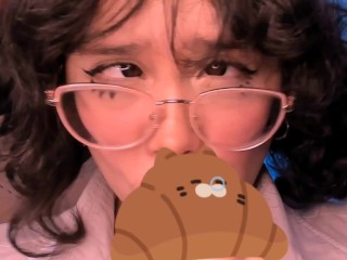 Schoolgirl sucks cock until she cries and ends up with a face full of saliva