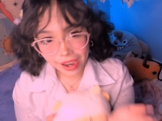 Schoolgirl sucks cock until she cries and ends up with a face full of saliva