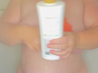 Soapy bbw tits in the shower. Amateur homemade in the bathroom