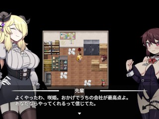 【#02 社畜サキュバス ～消耗品扱いの新人淫魔咲姫ちゃんのブラック企業サバイバル 実況(体験版)】爆乳サキュバスがかくれんぼで大量の男たちに手コキフェラ中出しされて・・(ファンタジー同人エロゲー h