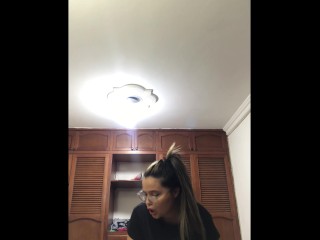 Neighbor my parents left me alone at home come fuck me