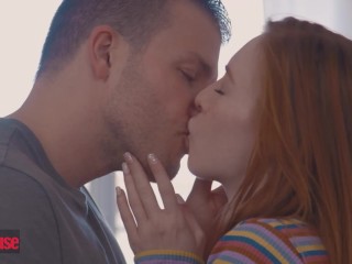 ADULTMOBILE - Redhead Madi Collins Rubs Her Pussy When Her Hot Stepbrother Comes In And Fucks Her