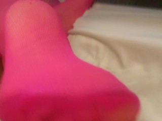 Pink Pantyhose, Toes and Juicy Ass Pink Butt Plug, Mature 50 Yr Old MILF