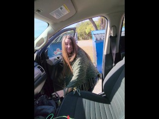 Trying not to flash everyone at the campsite.