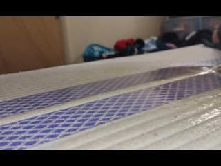 Bare mattress piss puddle