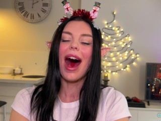 Nymphomaniac Eva Soda jerked off with her legs on New Year's Eve and stained her feet in cum