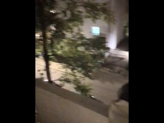 Slut gets fucked on a hotel balcony in Munich