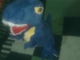 Appearance Plush toy Blue dinosaur t-rex