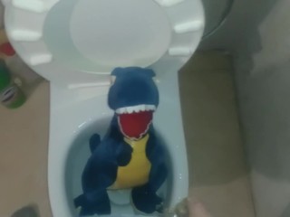 Blue dinosaur t-rex Peeing 1/366