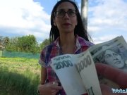 Public Agent Cash convinces slim beauty to bounce her pussy on agents cock