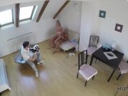 HUNT4K. Cuckold doesnt stop his girlfriend having sex with stranger