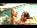 Awesome lesbian sex in the pool