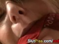 Blonde sexy piss slut girl