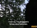 Fake Cop Long legged ebony babe's cop fantasy