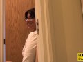 Mature english sub gets face drenched in cum