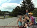 Berlin Tourists Gawk At Nude Horny Slut