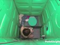 Porta Gloryhole Teen gives blowjobs in public