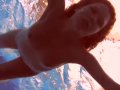 Redhead Katka playing underwater