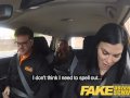 Fake Driving School readhead teen and busty MILF creampie