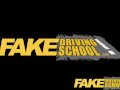 Fake Driving School big tits hairy pussy student squirt and creampie