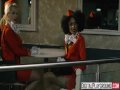 Sky High - Ebony flight attendant Luna Corazon gets fucked in the bathroom