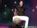 extreme fetish show on public stage