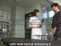 Subtitles CFNM Japanese female doctor handjob